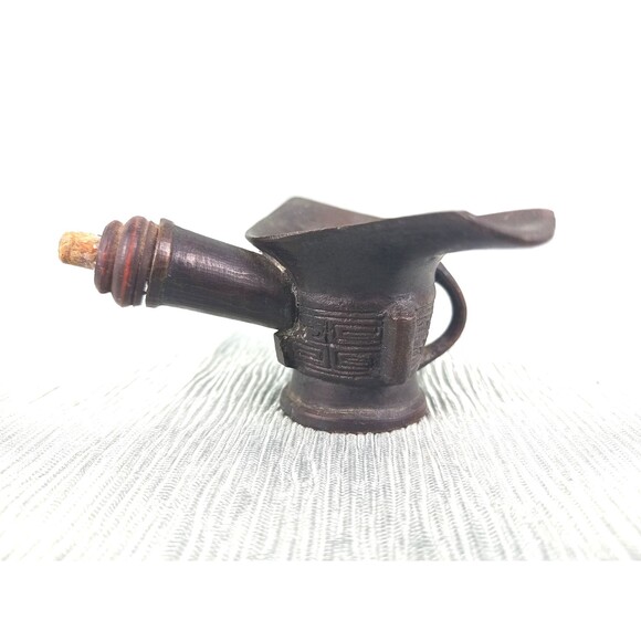 Antique Chinese Bronze Wine Cup With Pour Spouts And Two Handles - Picture 2 of 9
